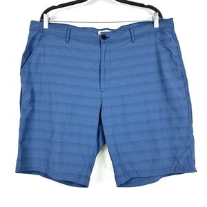 Hickey Freeman Active Golf Shorts Mens 38 Blue Flat Front Casual Chino Bottoms